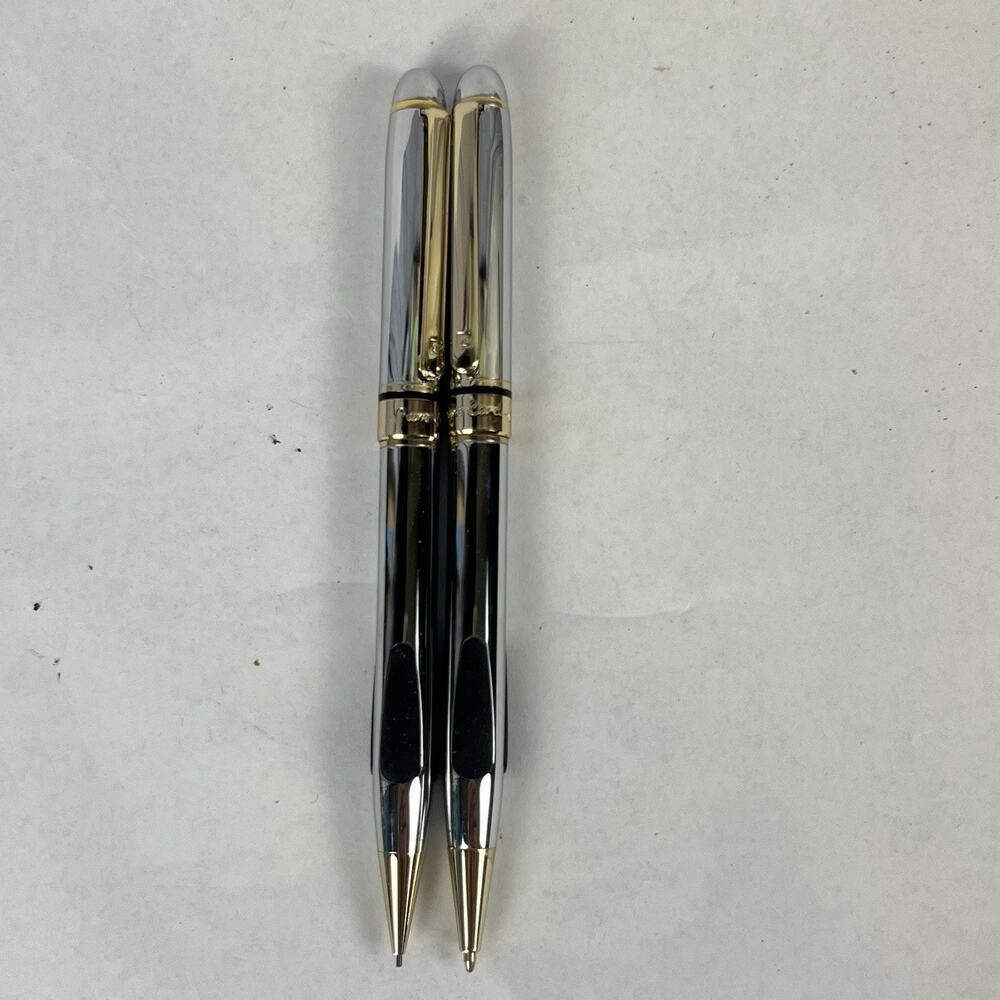 Vintage Pierre Cardin Chrome Gold Pen Pencil Set Boxed Bonus PDA Stylus PC Gift - Picture 12 of 16